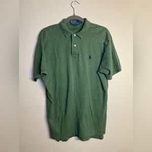 Polo By Ralph Lauren Men's Small Short Sleeve Polo Shirt Green with Purple Pony